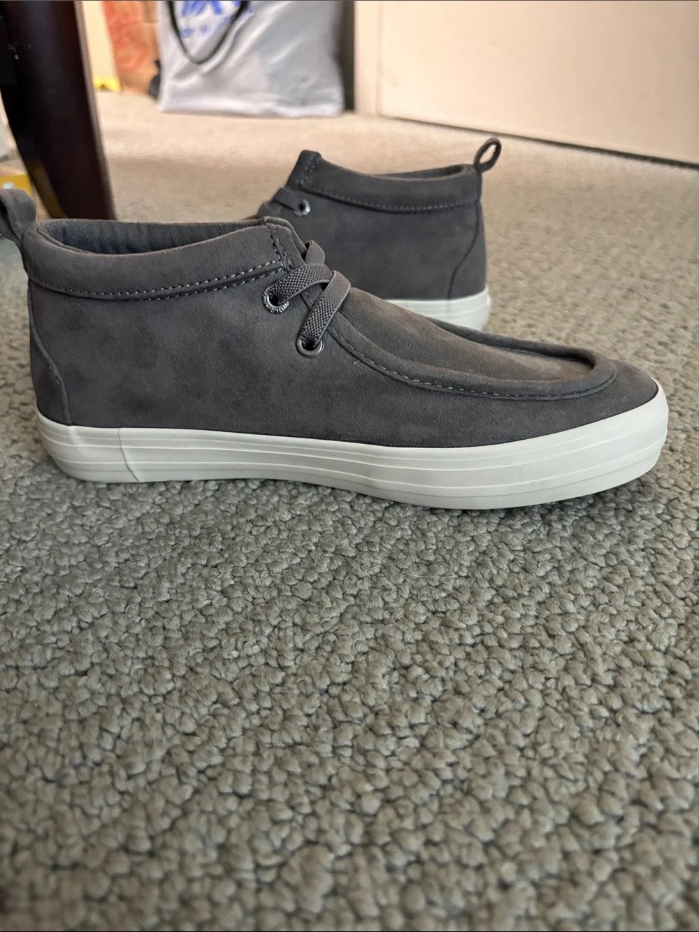 Old Navy Gray Suede-Look Kids Lace-Up Casual Sneakers
